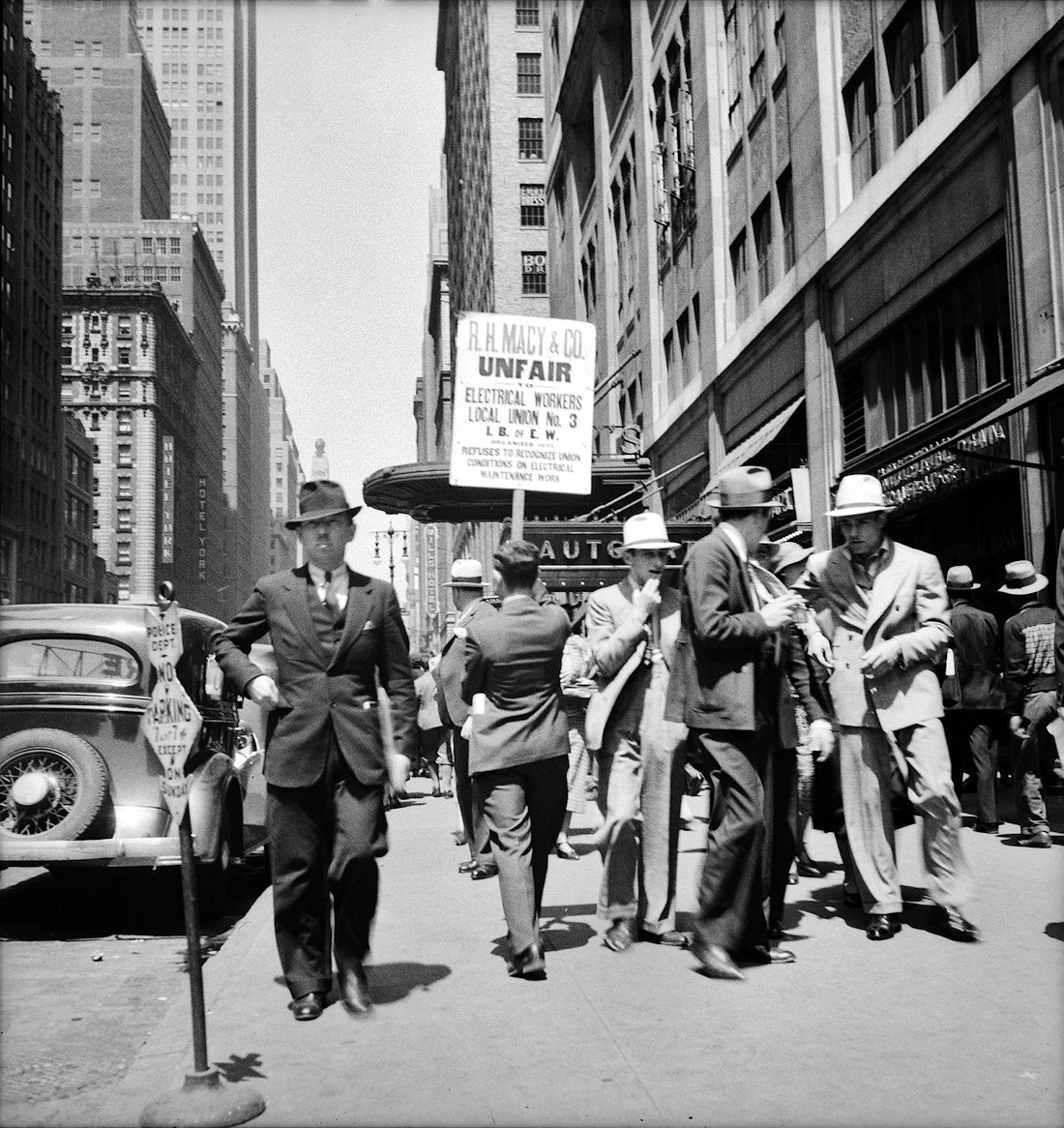 New York City street scene June 1936.
