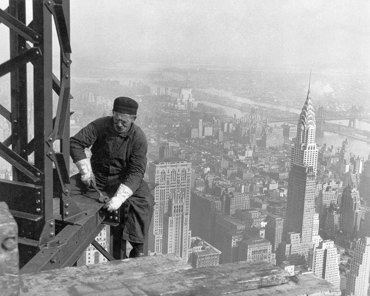 Workman on the Framework of the Empire State Building