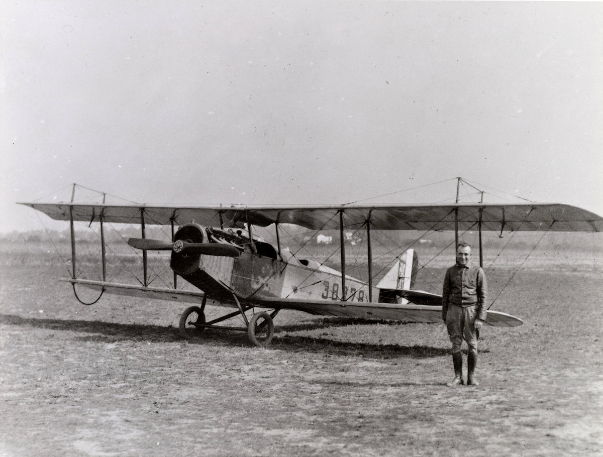 Pilot Eddie Gardner and Airmail Plane