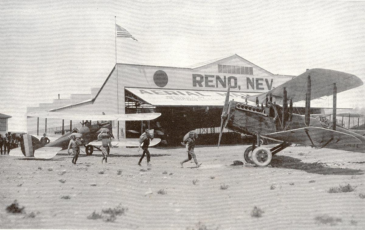 Loading an Airmail plane at Reno, Nevada