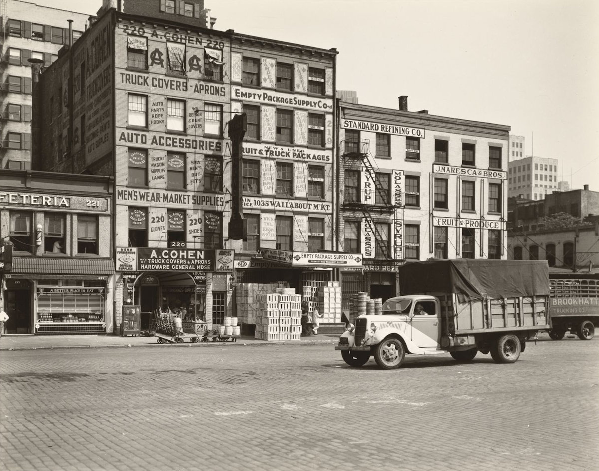 West Street Row businesses in New York City, 1936